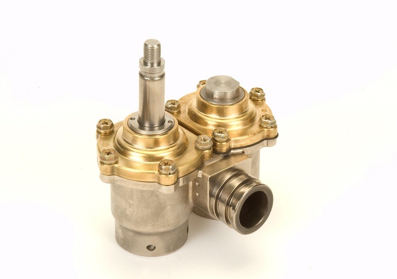 PMP Wayne® iMeter™ Twin Proportional Valve, Skinner 10-screw, one coil stem (on left side when facing inlet), two outlets.. PMP 26065.