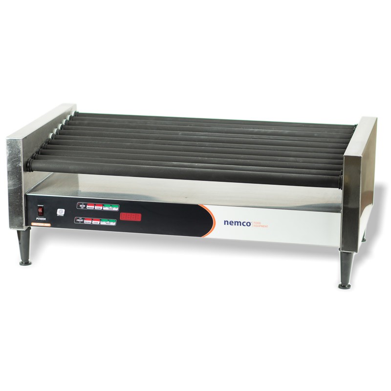 PMP Nemco® Digital Roller Grill, 50 Hotdog Capacity, Slanted Top with Non-Stick Rollers - Remanufactured. PMP 75629, OEM 8250SX-SLT.
